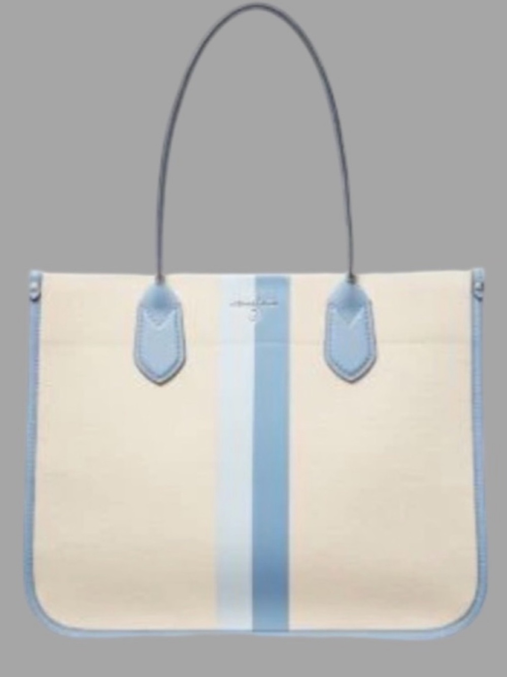 MICHAEL Michael Kors Heidi Extra Large Stripe Canvas Tote Bag-cream/blue